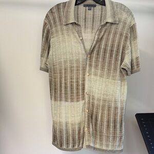 John Varvatos Santiago Short-Sleeve Button Up Sweater